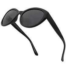 Load image into Gallery viewer, VITENZI Bifocal Sunglasses Cat Eye Readers for Reading Under The Florence Sun in Black 1.50
