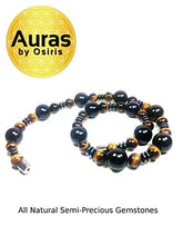 Load image into Gallery viewer, AURAS BY OSIRIS - Tigers Eye Necklace and Bracelet Set - Onyx Hematite - Incredibly Strong Magnetic Clasp - Confidence - Protection - Bead Bracelet For Men and Women
