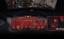 Load image into Gallery viewer, BlueFinger Backlit Gaming Keyboard and Mouse Combo,USB Wired Backlit Keyboard Mouse Game Set,Multimedia Keys,3 Color LED Crack Illumination Keyboard Mouse for Game and Work
