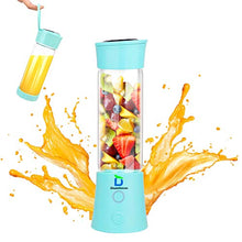 Load image into Gallery viewer, Diwenhouse Portable Blender , Personal Size Blender for Shakes and Smoothies Mini Juicer Cup 16 oz USB Rechargeable Battery Wireless Blue
