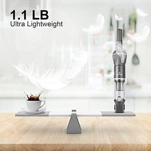 Load image into Gallery viewer, MOOSOO Handheld Vacuum 12KPa Cordless 1.1LB Ultra Lightweight 21 Minutes Mini Hand Vacuum Cleaner with Car Charger/Charging Dock Black, Single Touch Empty and Detachable Dust Cup
