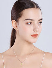 Load image into Gallery viewer, 2ct Peridot Jewelry Set Sterling Silver Pendant Necklace Stud Earrings August Birthstone Gemstone for Women
