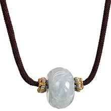 Load image into Gallery viewer, Jewever Natural Jade Pendant Choker Necklace for Women Lucky Stone Bring Wealth Adjustable Rope (13-24")
