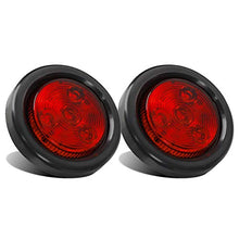 Load image into Gallery viewer, Partsam 2pcs Red Led Light Trailer 2" Round w/Plug &amp; Grommet Kits Marker 4 LED, Flush Mount Red 2 Inch Round Led Trailer Lights, Sealed 2 Inch Round Led Marker Lights Red RV Trucks
