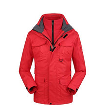 Load image into Gallery viewer, xiaokeai 3 in 1 Men's Hooded Mountain Windbreaker Waterproof Ski Jacket Deep Blue/Red Outdoor Warm Winter Snow Coat Rain Jacket Large Long (Color : Red, Size : XXXL)
