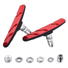 Load image into Gallery viewer, Bike Brake Pads Set, Alritz 3 Pairs Road Mountain Bicycle V-Brake Blocks Shoes with Hex Nut and Shims, No Noise No Skid, 70mm, for Front and Back Wheel

