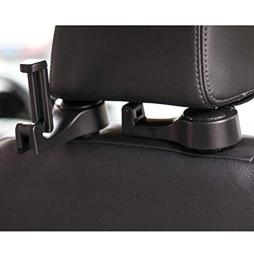 Load image into Gallery viewer, Universal Multifunctional Car Vehicle Back Seat Headrest Mobile Phone Holder Hanger Holder Hook for Bag Purse Cloth Grocery (Black Set of 2)