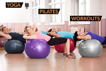 Load image into Gallery viewer, Exercise Ball for Yoga, Balance, Stability from SmarterLife - Fitness, Pilates, Birthing, Therapy, Office Ball Chair, Classroom Flexible Seating - Anti Burst, Non Slip + Workout Guide (Blue, 45cm)
