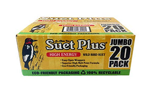 St. Albans Bay Suet Plus High Energy Suet Cakes, 20 Pack of 11 oz. Suet Cakes for Wild Birds