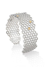 Load image into Gallery viewer, Mignon Faget HIVE Narrow Jeweled Sterling Silver Cuff with Honey Crystal
