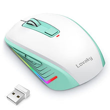 Load image into Gallery viewer, Rechargeable LED Wireless Mouse- Lovaky 2.4G USB Mouse for Laptop, Silent Ergonomic Cordless Computer Mice for PC, Computer, Laptop, ChromeBook,Tablet
