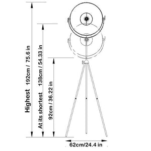 Modern Vintage Industrial Tripod Stand LED Floor Table Lamp Satellite Light Shade Decoration Adjustable Reading Lamp Medieval Design Fixture Nautical Elegant Interior Lighting E26(White,Matte Gold)