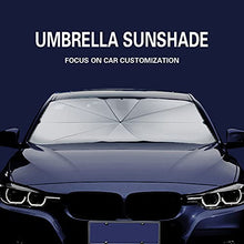 Load image into Gallery viewer, SPRFUFLY Car Windshield Sun Shade Umbrella, UV Reflecting Foldable Front Car Sunshade Umbrella, Easy to Use/Store Car Umbrella Protect Vehicle from UV Rays Sun and Heat, Fit Most Vehicle(57'' x 31'')
