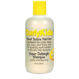 CurlyKids Mixed Hair HairCare Set Super Detangling Shampoo 8.0 Ounce, Conditioner 8.0 Ounce, Spray 6.0 Ounce, Curly Crème Conditioner 6.0 Ounce - 4-Pack