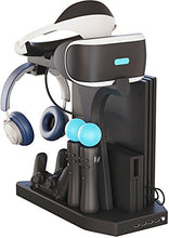 Load image into Gallery viewer, Skywin PSVR Charging Display Stand - Showcase, Cool, Charge, and Display your PS4 VR - Playstation 4 Vertical Stand, Fan, Controller Charger and Hub
