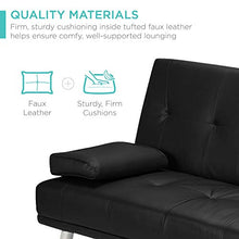 Load image into Gallery viewer, Best Choice Products Faux Leather Upholstery 3-Piece Modular Modern Living Room Sofa Sectional Furniture Set w/Convertible Single &amp; Double Seat Futon Beds, Ottoman, Reclining Backrests - Black
