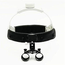 Load image into Gallery viewer, WAWB 2.5X Loupes Surgical Binocular Glass Head Mount Magnifier with LED Light, Medical Magnifier Leather Headband
