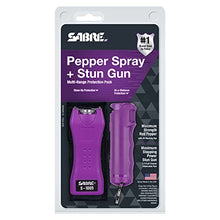 Load image into Gallery viewer, SABRE Self Defense Kit With Pepper Spray And Stun Gun Flashlight, 25 Bursts of Max Police Strength OC Spray, 10-Foot Range, Painful 1.60 µC Charge, 120 Lumens, Rechargeable, Safety Switch, Holster
