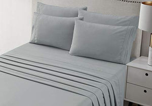JSD Ultra Soft Brushed Microfiber Sheet Set 4 Piece, Light Grey Twin Sheets Extra Deep Pocket 100 GSM Hotel Quality Sheets, Durable Wrinkle Free