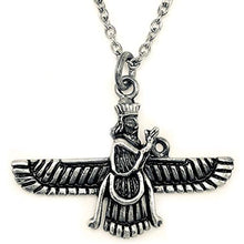 Load image into Gallery viewer, Asoodehdelan Small Sterling Silver Persian Farvahar Faravahar Necklace
