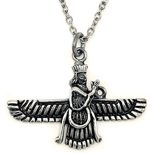 Asoodehdelan Small Sterling Silver Persian Farvahar Faravahar Necklace
