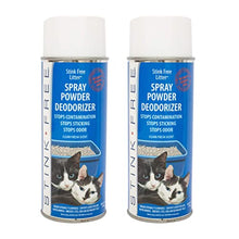 Load image into Gallery viewer, Stink Free Cat Litter Box Deodorizer Powder Spray &amp; Odor Eliminator (2 Cans) - Non-Stick Kitty Litter Box Deodorizer, Eliminators, Absorber &amp; Freshner
