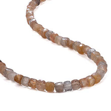 Load image into Gallery viewer, Multi Color Moonstone Beads Necklace Chocolate Moonstone 925 Silver Necklace June Birthstone Natural Brown Moonstone Necklace Moonstone jewelry Moonstone beaded necklace Moonstone necklace round Moons
