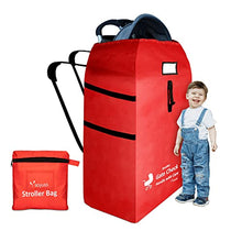 Load image into Gallery viewer, Soyuss Stroller Travel Bag for Airplane - Gate Check Standard, Double, Umbrella Stroller Bag for Baby Travel Accessories - Durable Cover with Easy Carrying Backpack Straps &amp; Handle - Extra Large, Red
