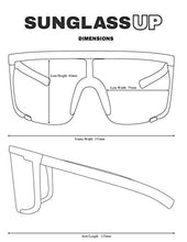 Load image into Gallery viewer, SunglassUP Oversized 150mm Super Shield Mirrored Lens Sunglasses Retro Flat Top Matte Black Frame (Matte Black Frame | Silver)
