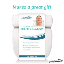 Load image into Gallery viewer, Viventive Luxurious Bath Pillow Non-Slip and Extra Thick with Head, Neck, Shoulder and Back Support. Soft and Large 14x13x4 Inches for The Ultimate Bathtub Relaxation Experience. Fits Any Tub
