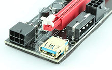 Load image into Gallery viewer, Ubit 6 Pack PCI-E Riser Express Cable 16X to 1X ( Dual-6pin / MOLEX) with Led Graphics Extension Ethereum ETH Mining Powered Riser Adapter Card+60cm USB 3.0 Cable
