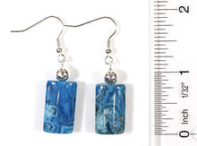Load image into Gallery viewer, &quot;Deep Azure&quot;, Crazy Lace Agate (dyed) Earrings in Deep Blue
