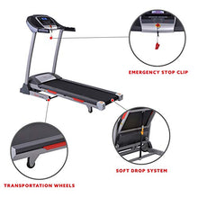 Load image into Gallery viewer, Sunny Health &amp; Fitness Portable Treadmill with Auto Incline, Device Holder, Pulse Grips, 220 LB Max Weight and Shock Absorbers - SF-T7705

