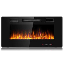 Load image into Gallery viewer, Tangkula 36 Inches Recessed Electric Fireplace, in-Wall &amp; Wall Mounted Electric Heater with Adjustable Flame Color &amp; Speed, Remote Control, Touch Screen, 750-1500W (36 Inches)

