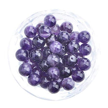Load image into Gallery viewer, 100Pcs Natural Crystal Beads Stone Gemstone Round Loose Energy Healing Beads with Free Crystal Stretch Cord for Jewelry Making (Amethyst, 8MM)
