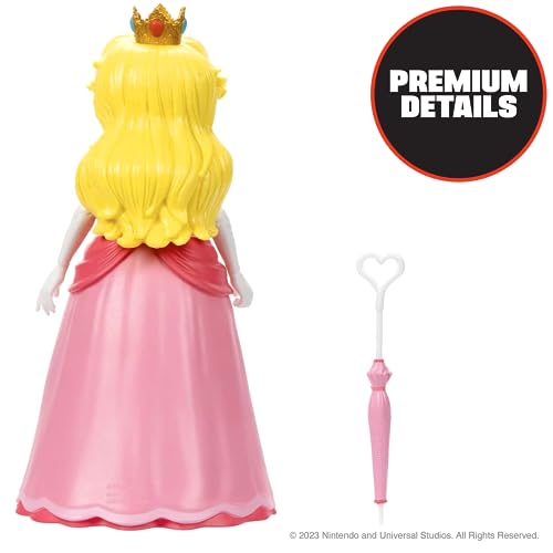 Load image into Gallery viewer, The Super Mario Bros. Movie - 5 Inch Action Figure Series 1 – Princess Peach Figure with Umbrella Accessory