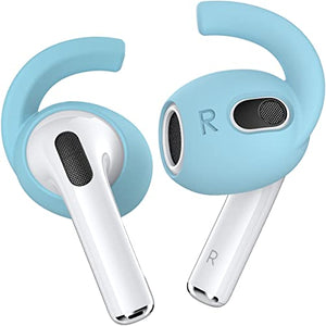 Gcioii 3 Pairs AirPods 3 Ear Hooks Covers [Added Storage Pouch] Anti Slip Wings Ear Covers, Grip Tips Accessories Compatible with Apple AirPods 3rd Generation (Lake Blue, Medium)