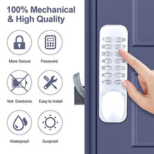 Load image into Gallery viewer, Keyless Entry Door Locks with Keypads Deadbolt, Mechanical Combination Latch Door Lock with Handle, Waterproof Keyless Sliding Door Lock, Digital Code Gate Front Door Lock Set with Door Knob (Silver)
