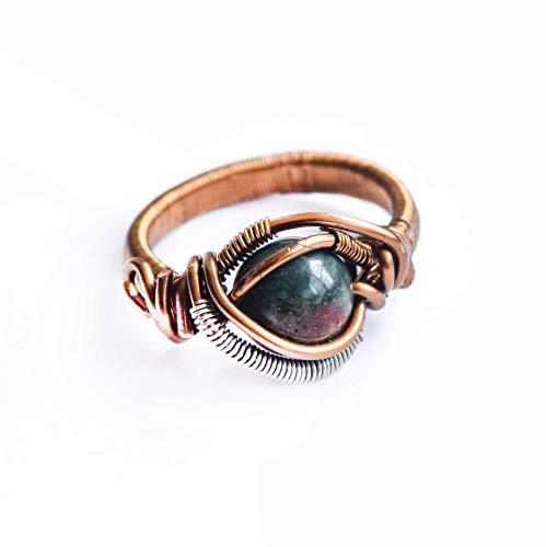 Custom Raw Natural Bloodstone Ring - Choose Size - Men's and Women's Crystal Flow Jewelry - March Birthstone