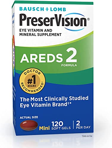 Load image into Gallery viewer, PreserVision AREDS 2 Eye Vitamin & Mineral Supplement, Contains Lutein, Vitamin C, Zeaxanthin, Zinc & Vitamin E, 120 Softgels (Packaging May Vary)