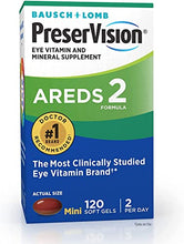 Load image into Gallery viewer, PreserVision AREDS 2 Eye Vitamin &amp; Mineral Supplement, Contains Lutein, Vitamin C, Zeaxanthin, Zinc &amp; Vitamin E, 120 Softgels (Packaging May Vary)
