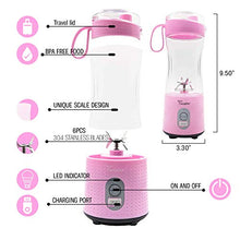 Load image into Gallery viewer, Fruit Twister Portable Blender for Shakes and Smoothies, Personal handheld Mini Travel Size 13 Oz (380ml), Battery Operated and USB Rechargeable Home Office Gym Beach Purple
