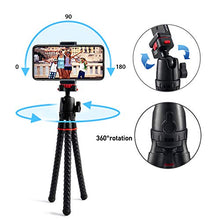 Load image into Gallery viewer, Phone Tripod LINKCOOL 360 Degree Rotation Flexible Octopus Travel Tripod for iPhone/Smartphone/Ipad/DSLR/Sports Action Camera with Bluetooth Wireless Remote Shutter - Black
