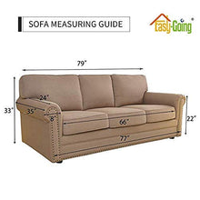 Load image into Gallery viewer, Easy-Going Sofa Slipcover Reversible Sofa Cover Water Resistant Couch Cover with Foam Sticks Elastic Straps Furniture Protector for Pets Kids Children Dog Cat(Sofa, Navy/Ivory)
