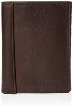 Load image into Gallery viewer, Fossil Men's Neel Leather Trifold with Id Window Wallet, Brown
