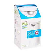 Load image into Gallery viewer, Munchkin Diaper Pail Baby Registry Starter Set, Powered by Arm &amp; Hammer, Includes 1 Month Refill Supply and Baking Soda Puck
