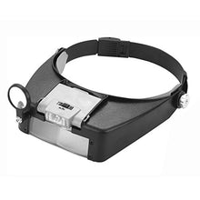 Load image into Gallery viewer, Headband Magnifying Glass with 2 LED Lights Optical Head Wearing Magnifier 1.5X 3X 6.5X 8X Head-Mounted Headset Jewelry Visor Magnifier Glass Loupe for Reading Electronics Watch Repair
