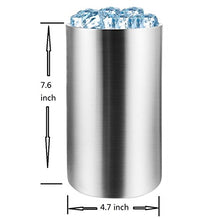 Load image into Gallery viewer, Wine Chiller Bucket, STNTUS Stainless Steel Double Wall White Wine Bottle Cooler Bucket, Insulated Champagne Beer Ice Bucket
