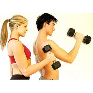 CAP Barbell Set of 2 Hex Rubber Dumbbell with Metal Handles, Pair of 2 Heavy Dumbbells Choose Weight (5lb, 8lb, 10lb, 15lb, 20 Lb, 25lb, 30lb, 35lb, 40lb, 50lb) (25lb x 2)