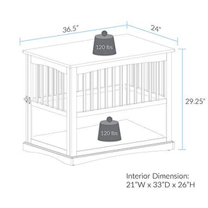 Casual Home Wooden Pet Crate, Black, 27" H